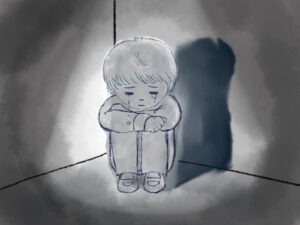 孤独で傷ついた子供